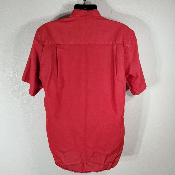 Cutter & Buck Mens Medium Short-Sleeve Red Button-Up Shirt 100% Cotton - Picture 2 of 9